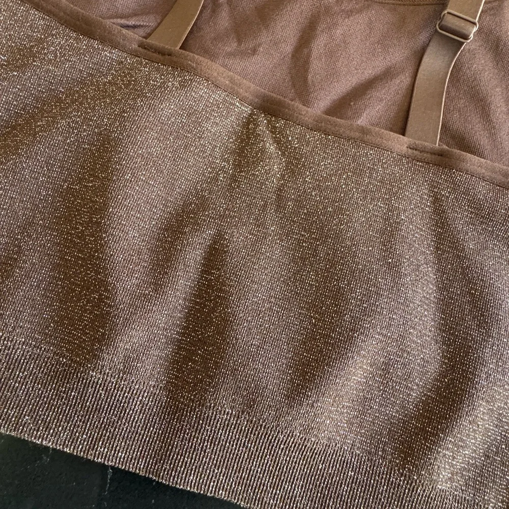 Aerie Shimmery‎ Brown Cropped Bralette Tank - Women Intimates
